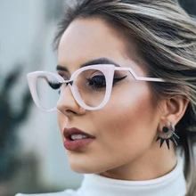 Модный дизайн личности солнцезащитные очки «кошачий глаз» Для женщин популярные очки с прозрачными стеклами UV400 защитные очки, уличные аксессуары