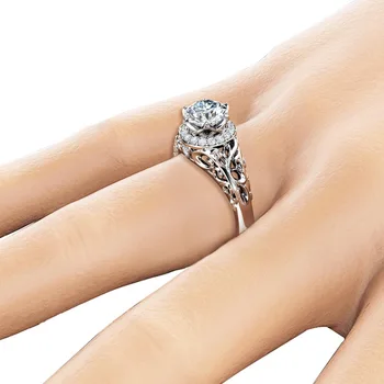 

Hollow Diamond Anillos De Ring Wedding Gift Engagement Jewelry Bague Etoile Bizuteria Gemstone Amethyst Diamante Jade Big Rings