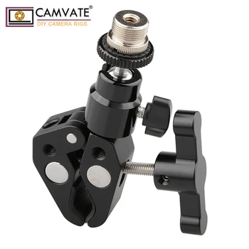 

CAMVATE Super Clamp with 5/8"-27 Screw Ball Head Mount (Black T-handle) C1668