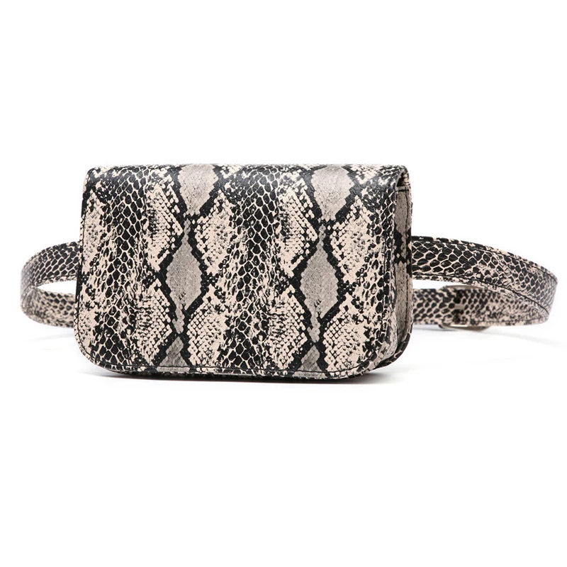 

Luxury Casual Waist Bag Women Snake Veins Pattern Chest Pack Serpentine Waist Packs Ladies Summer Street Travel Bags Female