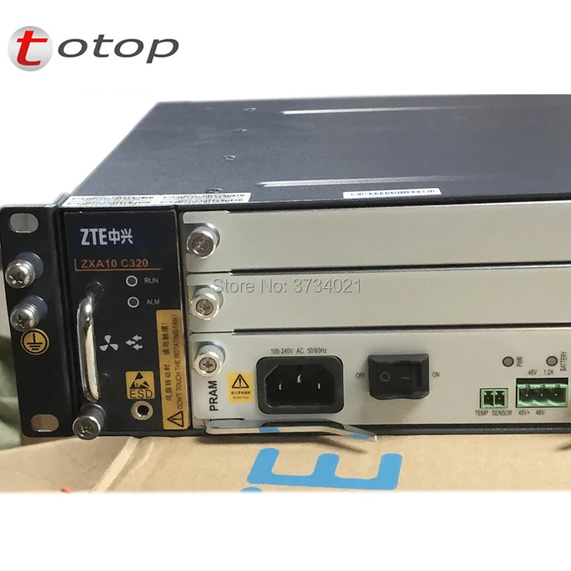 Оригинальный GPON OLT ZTE C320 с 1 * SMXA(1G) + PRAM 16 портами GTGH C SFP модули AC DC источник