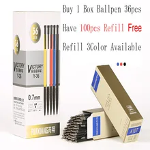 Ruixiang 36 шт. Шариковая ручка+ 100 шт. запасной Офис/Школа/дом 1 год письменная ручка Виктория 0,7 мм Синяя Шариковая ручка Продвижение Канцелярских Товаров