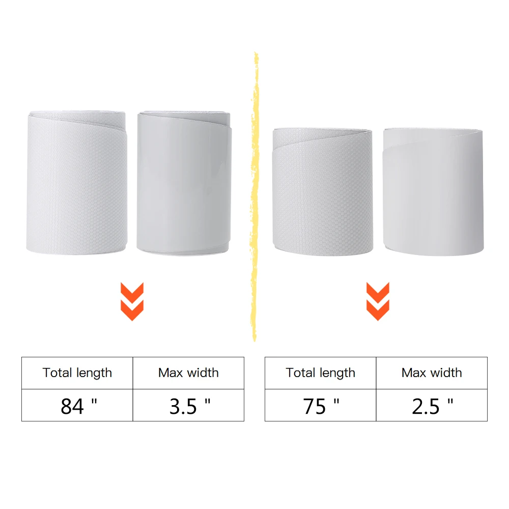 83'' / 75'' White SUP Board Protection Tape Surfboard Rail Protective Film Surfboard Accessory surfboard protective tape