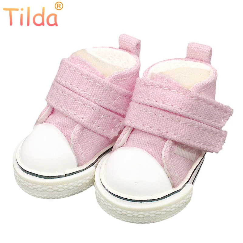 Online Tilda 5cm zapatos de lona para muñecas de tela textil muñeca de trapo 1 6 BJD zapatillas de mezclilla zapatos para accesorios de juguete RagDoll 5 par lote