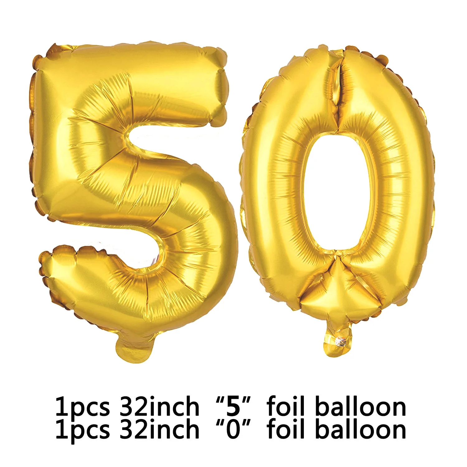 Amawill Cheers 50th Birthday Gold 32inch Number Balloons Happy 50 Years Old Party Decorations Men Women Party Favors Supplies 8D