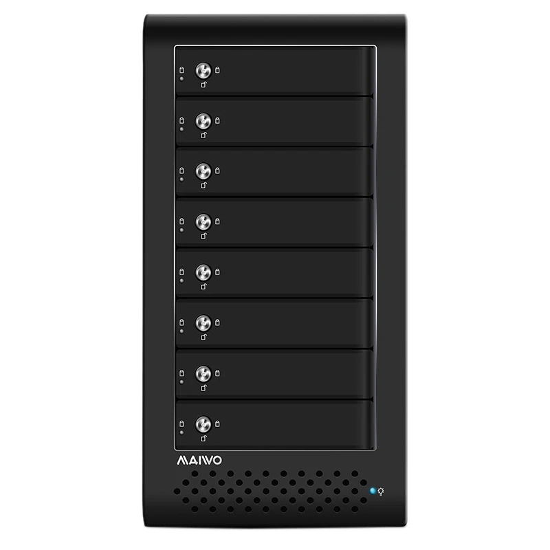 Maiwo 8-Bay 2,5 дюйма/3,5 дюйма Usb 3,0 Usap 5 Гбит/с Esata Sata/Sas Hdd алюминиевый сплав 8 Bay Hdd чехол до 48 т 8-Bay корпус Hd