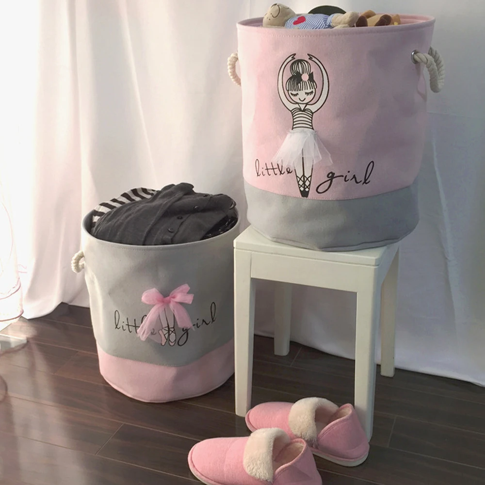INS складная корзина для белья для грязной одежды, розовые балетные корзины для игрушек, сумка-Органайзер для детей, для хранения дома, для стирки