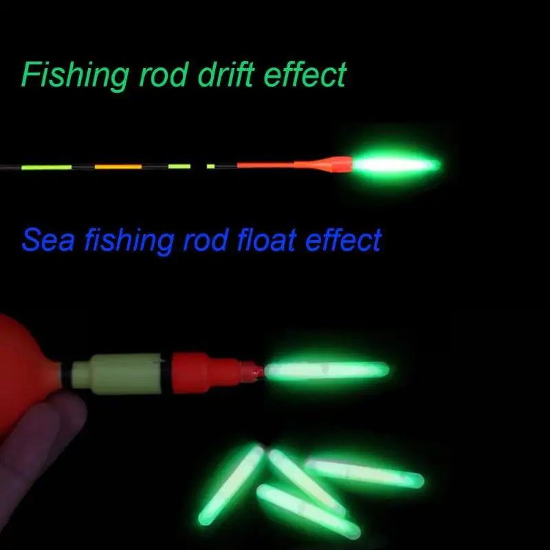 50pcs Portable Luminous Fishing Fluorescent Lightstick Night Light Floating Luminous Clip On Dark Glow Sticks Fish Tackle Pesca