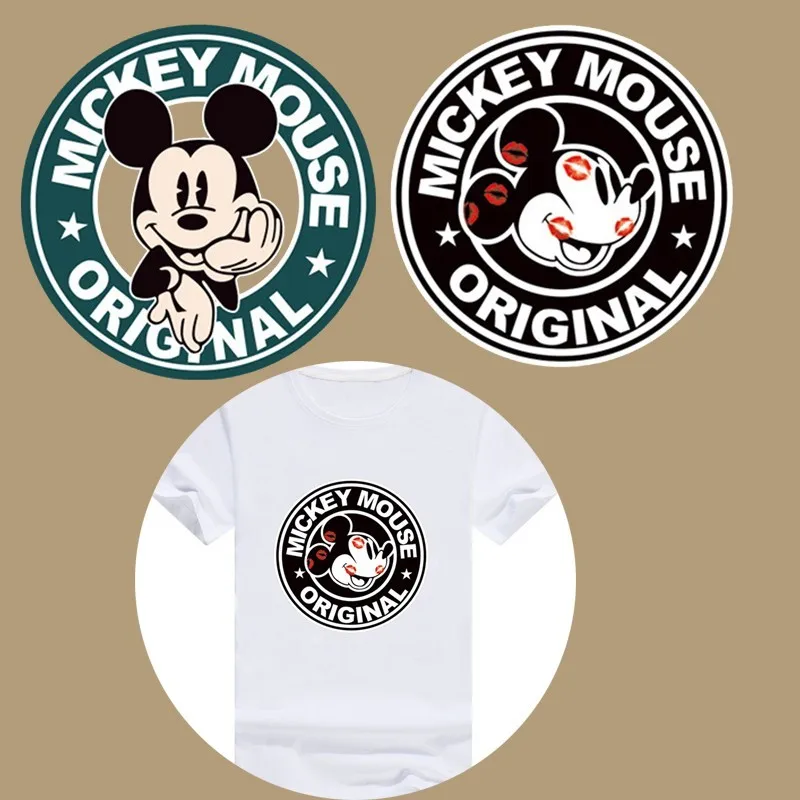 

Cartoon Mickey Mouse Donald Duck Patch Iron On Patches For Clothing Heat Transfers For Kids Child clothes Diy Ironing Stickers