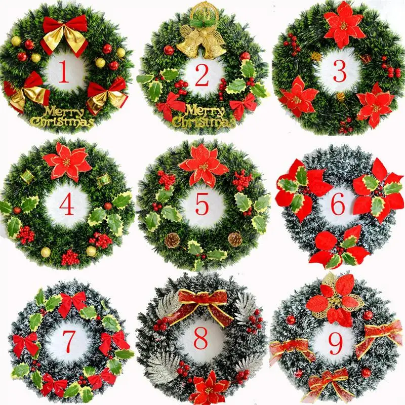 

Christmas Wreath Decoration Accessories Xmas Ornaments Garland Window Door Decor Christmas New Year Festival Gift