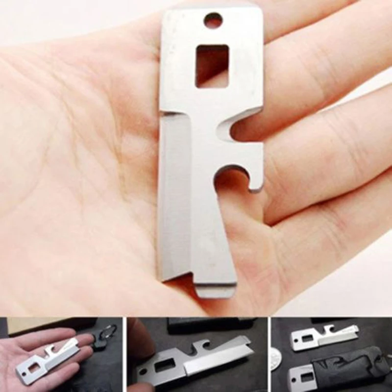 

EDC cutter keyring screwdriver bottle opener multi tool multipurpose outdoor pocket key ring camp multifunction kit kydex sheat