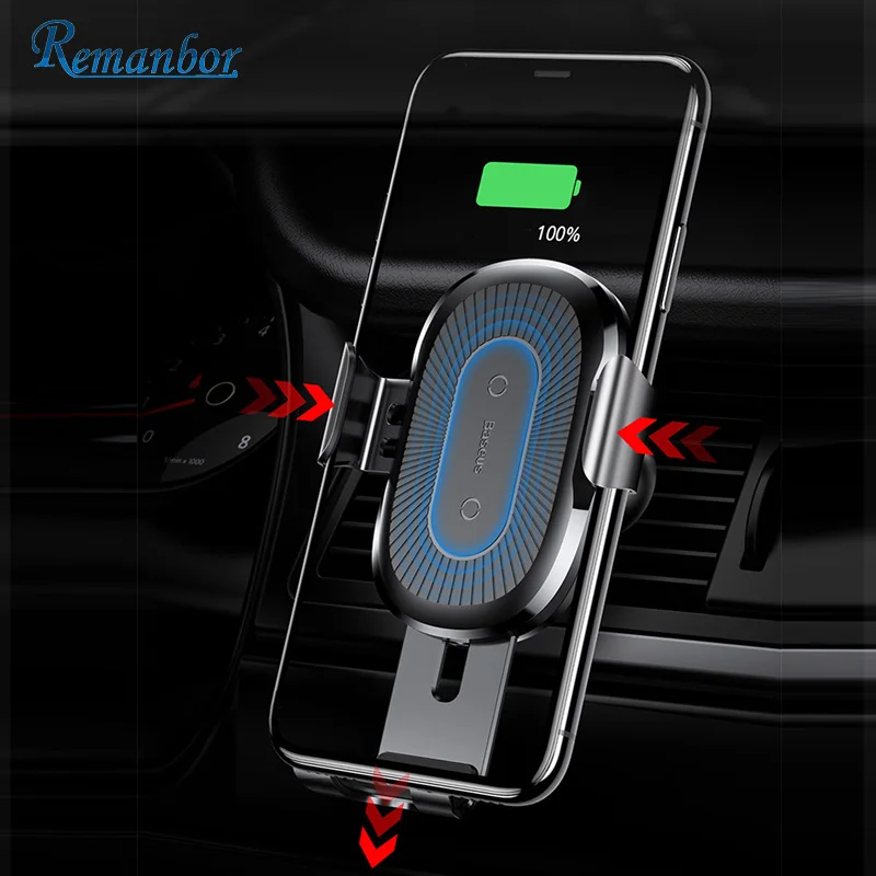 Remanbor For iPhone XS Max X XR 8 Car Mount Qi Wireless Charger For Samsung Note 9 S9 S8 Fast Wireless Charging Car Phone Holder Remanbor For iPhone XS Max X XR 8 Car Mount Qi Wireless Charger For Samsung Note 9 S9 S8 Fast Wireless Charging Car Phone Holder