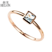 Helon 0 3ct Natural Aquamarine Ring 14k Rose Gold Aquamarine