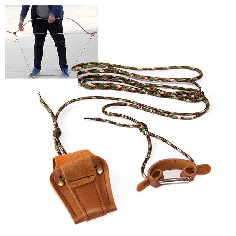

1*Bow and Arrow Upper Bowstring Winding Aid Tool Archery Shoot Supplies Cowhide Upper Bow Rope String Winding Aid Auxiliary Tool