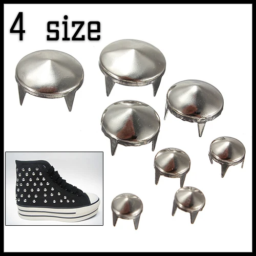 

10pcs 5/6/10/12mm DIY Punk Rock Nailhead Silver Round Dome Rivets Spike Leather Craft For Shoes Clothing Bag Parts Decoration