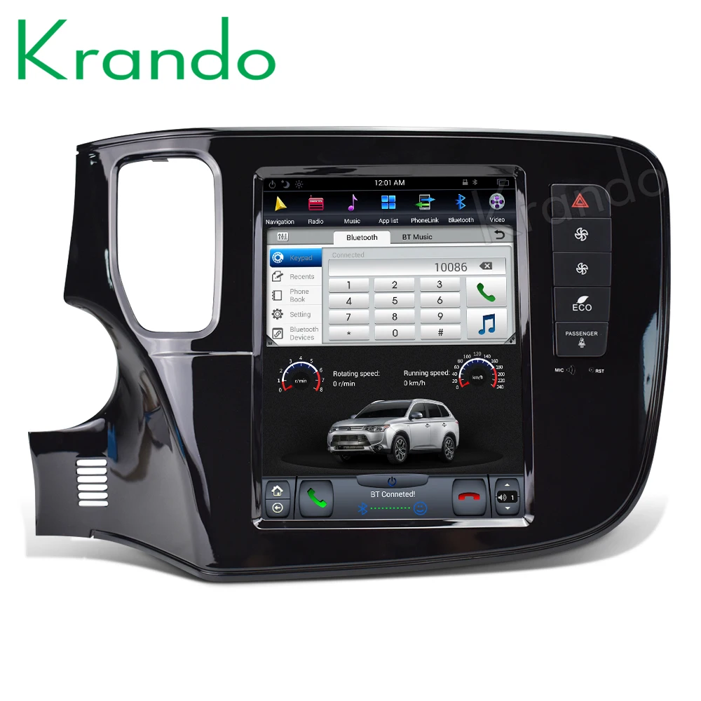 Sale Krando Android 8.1 10.4" Tesla Vertical screen car radio player gps for Mitsubishi Outlander 2015-2018 navigation multimedia 4