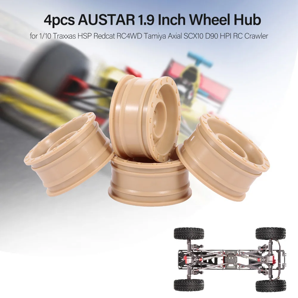 Комплект обода ступицы колеса AUSTAR 4 шт. 1 9 дюйма для 1/10 RC автомобилей Traxxas HSP Redcat RC4WD