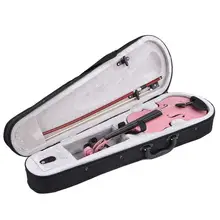 Violon acoustique brillant naturel taille 1/8, avec étui, colophane, Instrument de musique rose pour débutant, cadeau pour amoureux de la musique