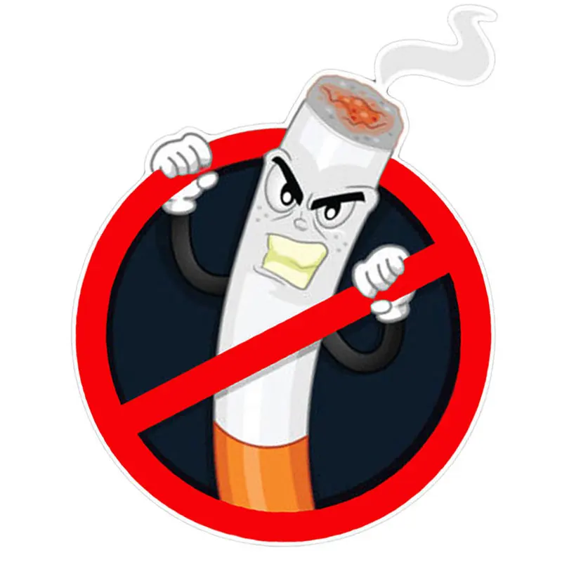 

No Smoking Car Funny Stickers PVC Auto Decals Products Personalized Window Wall Door Warning Signs for Cars Styling Ornament