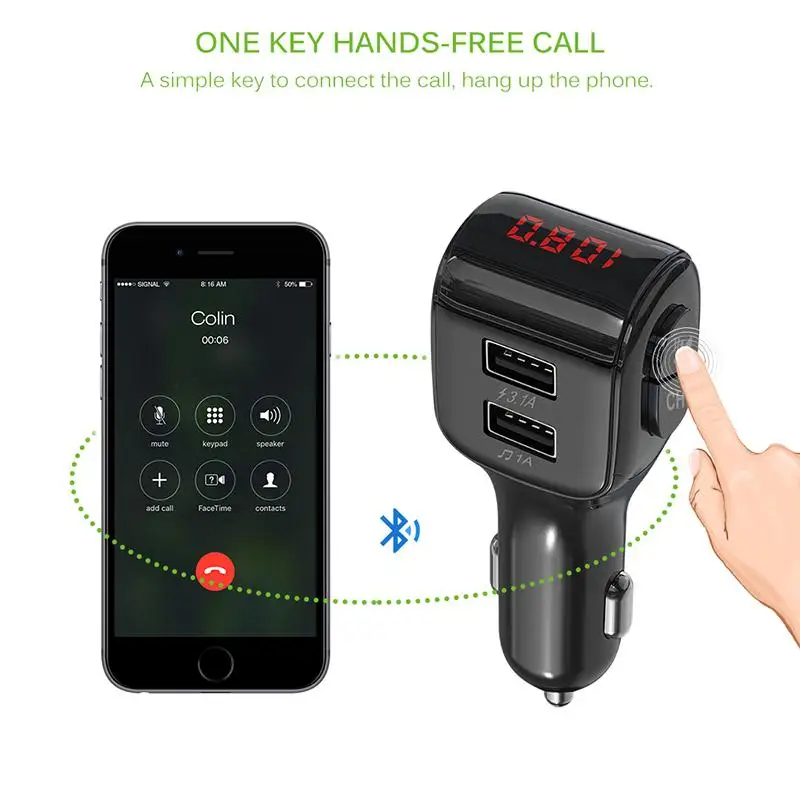 FM Transmitter Bluetooth Car Modulator Wireless Dual USB Port MP3 Player U Disk Kit Charger Adapter Mini Accessories r20 | Мобильные