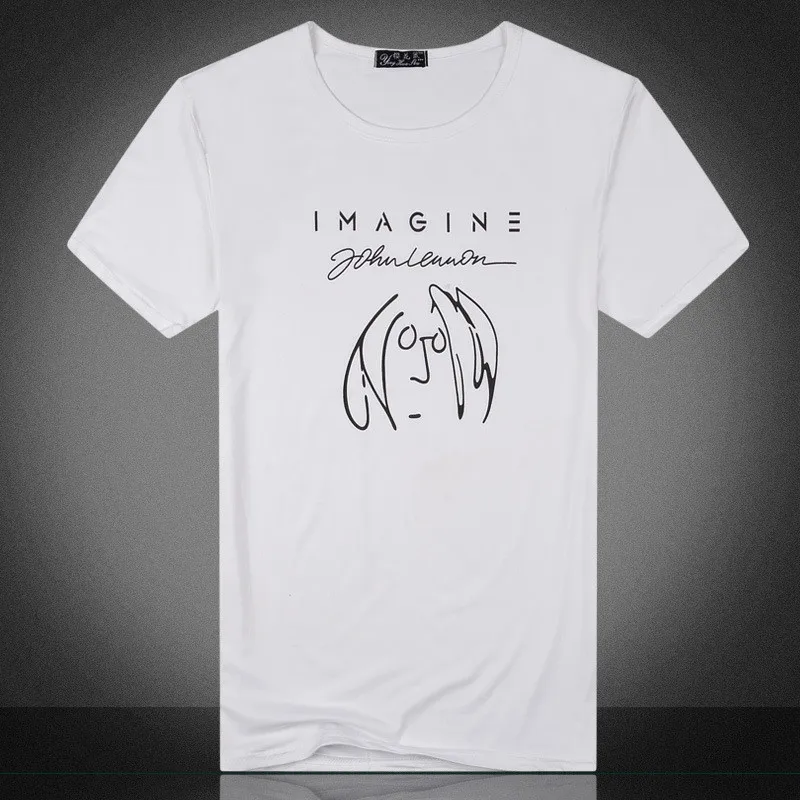 YELITE модная мужская футболка новинка Imagine John Lennon короткий рукав Мужская с круглым