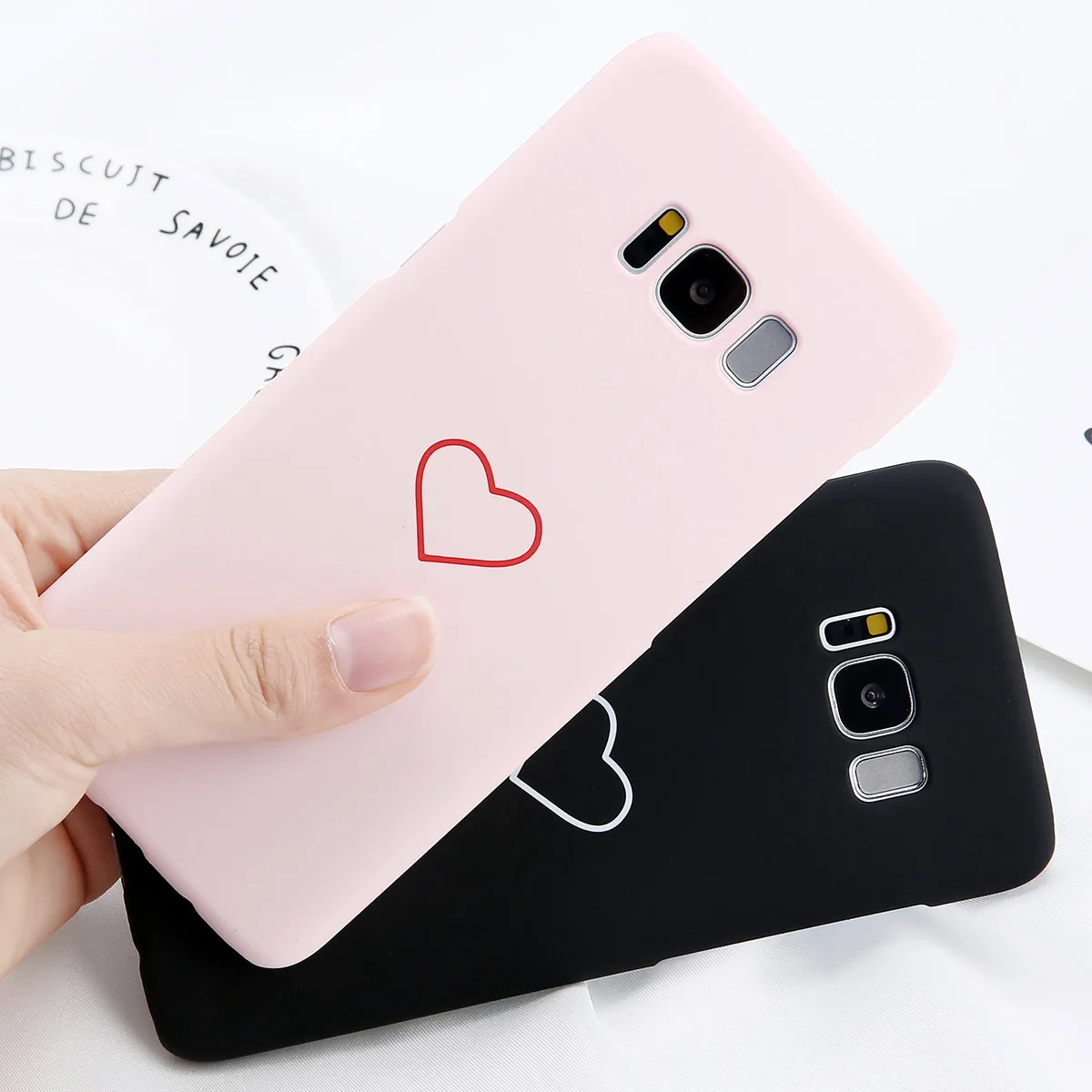 

Moskado For Samsung Galaxy Note 8 9 S8 S9 Plus S7 Edge Case Fashion Cute Love Heart Couple Hard PC For Samsung S9 Phone Cover