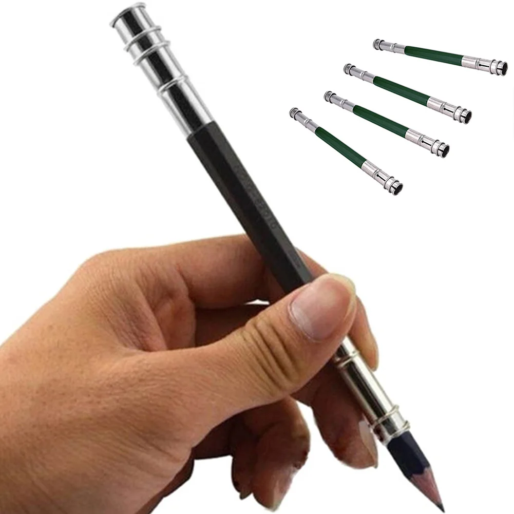 2/4PCS Pencil Extender Holder Sketch Adjustable Dual HeadSchool Office
