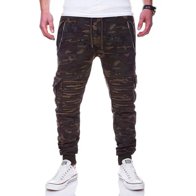  Casual camouflage sweatpants for men patchwork pencil pants with many pockets man fitness gym clothing joggers track trousers