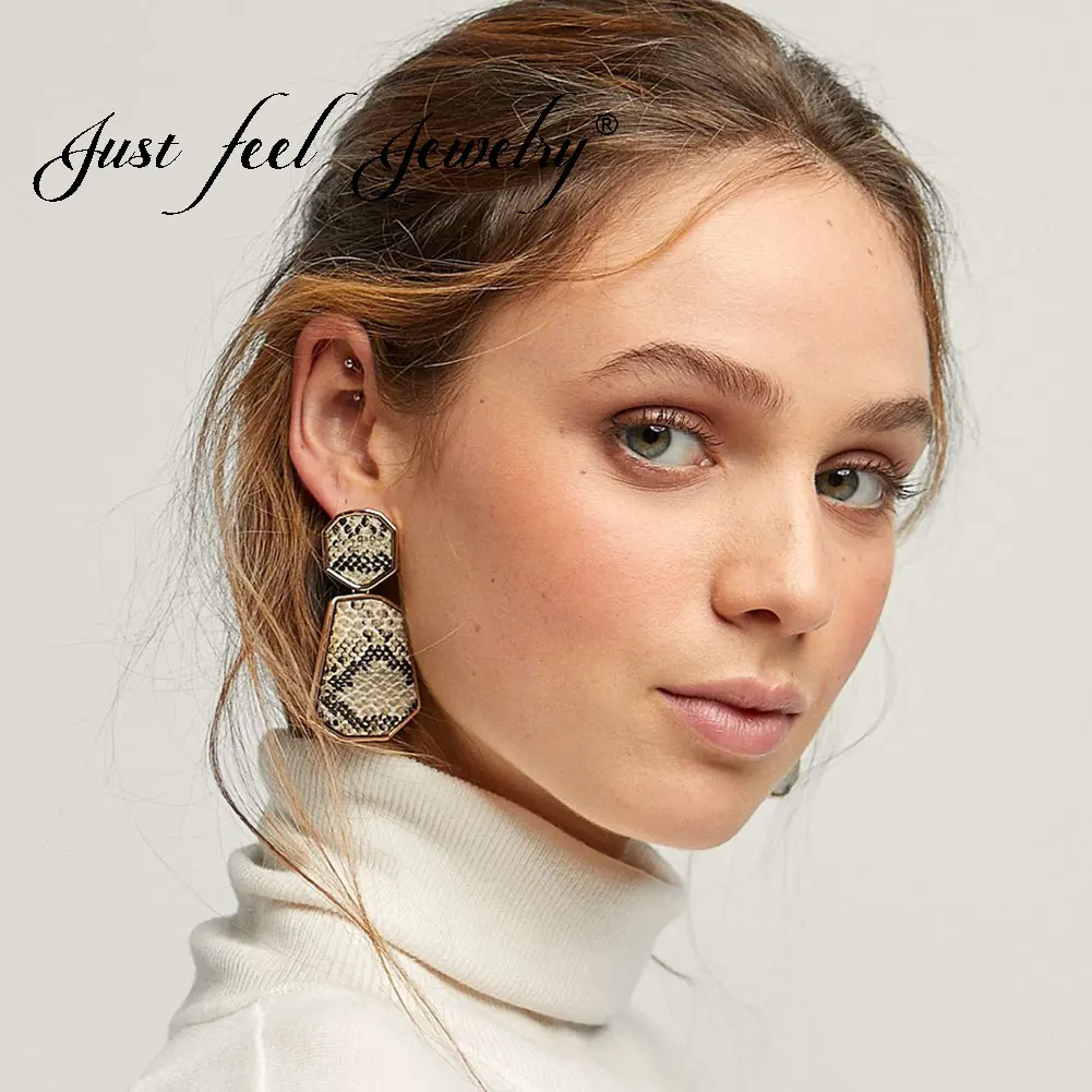 Женские Висячие серьги JUST FEEL леопардовые Винтажные висячие в стиле бохо