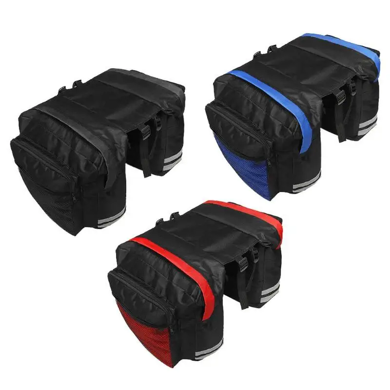 MTB Mountain Bike Bag Bicycle Double Rear Rack Tail Seat Trunk alforjas brompton Accessories bolsa bicicleta Cycling сумка для