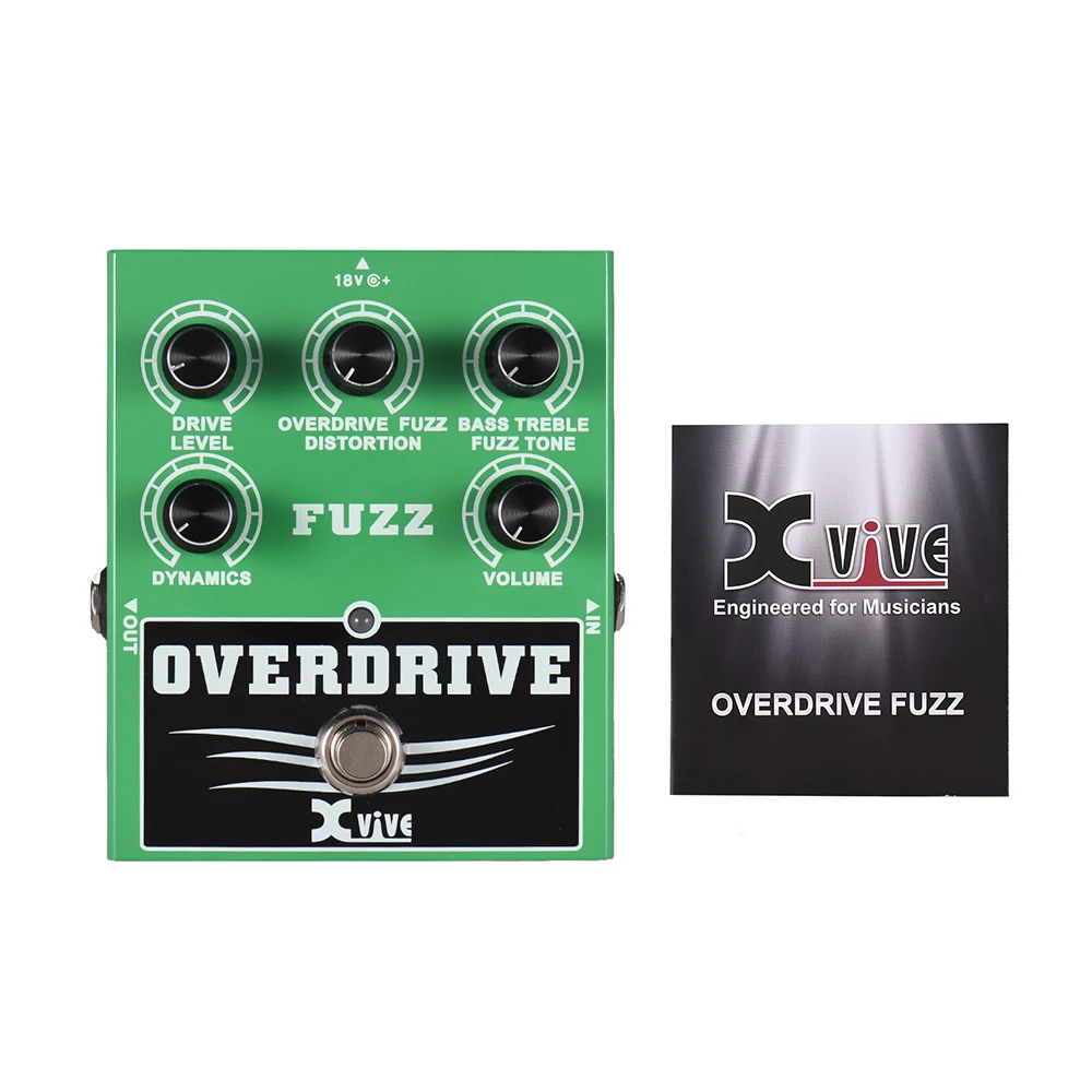 

W2 Guitar Pedal Overdrive Fuzz Guitar Effect Pedal Bass Treble Control Dynamic Response Adjustable True Bypass Full Metal Shell