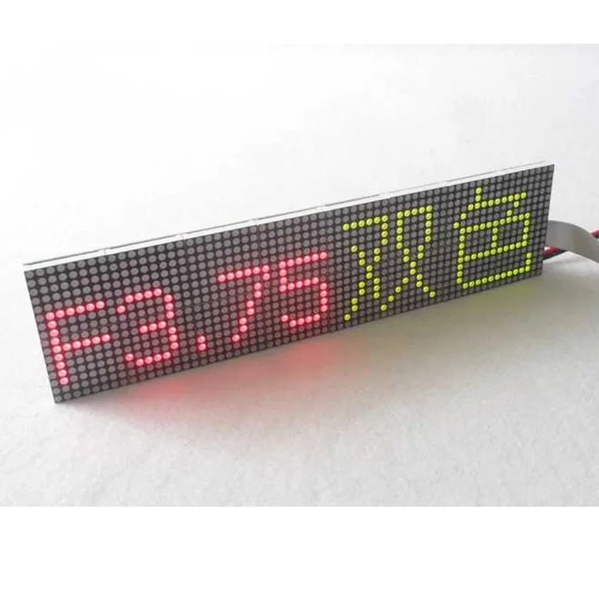 

P3.75 dot matrix led module high clear text display 304* 76mm 64 * 16 pixel two color dot matrix panel