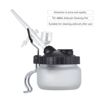 

TD-888A Airbrush Cleaning Pot Clean Paint Jar Air Brush Holder 304ml
