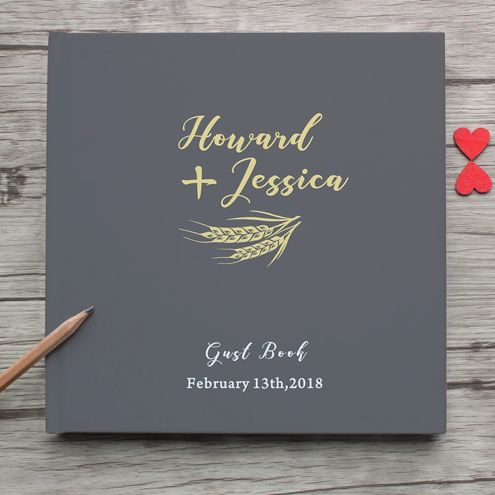 Personalized Engraved Mr Mrs Surname Acrylic Names Wedding guest book album 