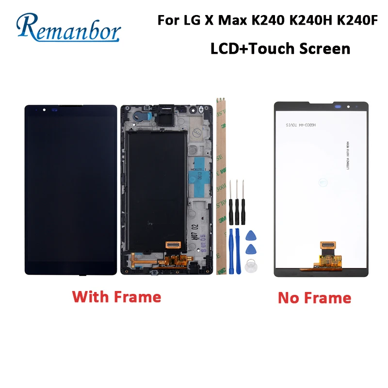 

Remanbor For LG X Max K240 K240H K240F LCD Display And Touch Screen With Frame Repair Parts For LG K240 K240H K240F +Tools 5.5''