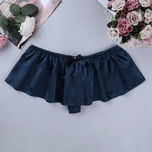 Для геев, для мужчин, мягкая сатиновая открытая юбка, для пляжа, стринги, платье, нижнее белье, сексуальное, с оборками, с юбкой, трусики для Сисси, мужские короткие юбки