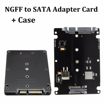

High Quality Converter Adapter Case B+M Key Socket 2 M.2 NGFF (SATA) SSD to 2.5 SATA Adapter Card Adapter with Black Case