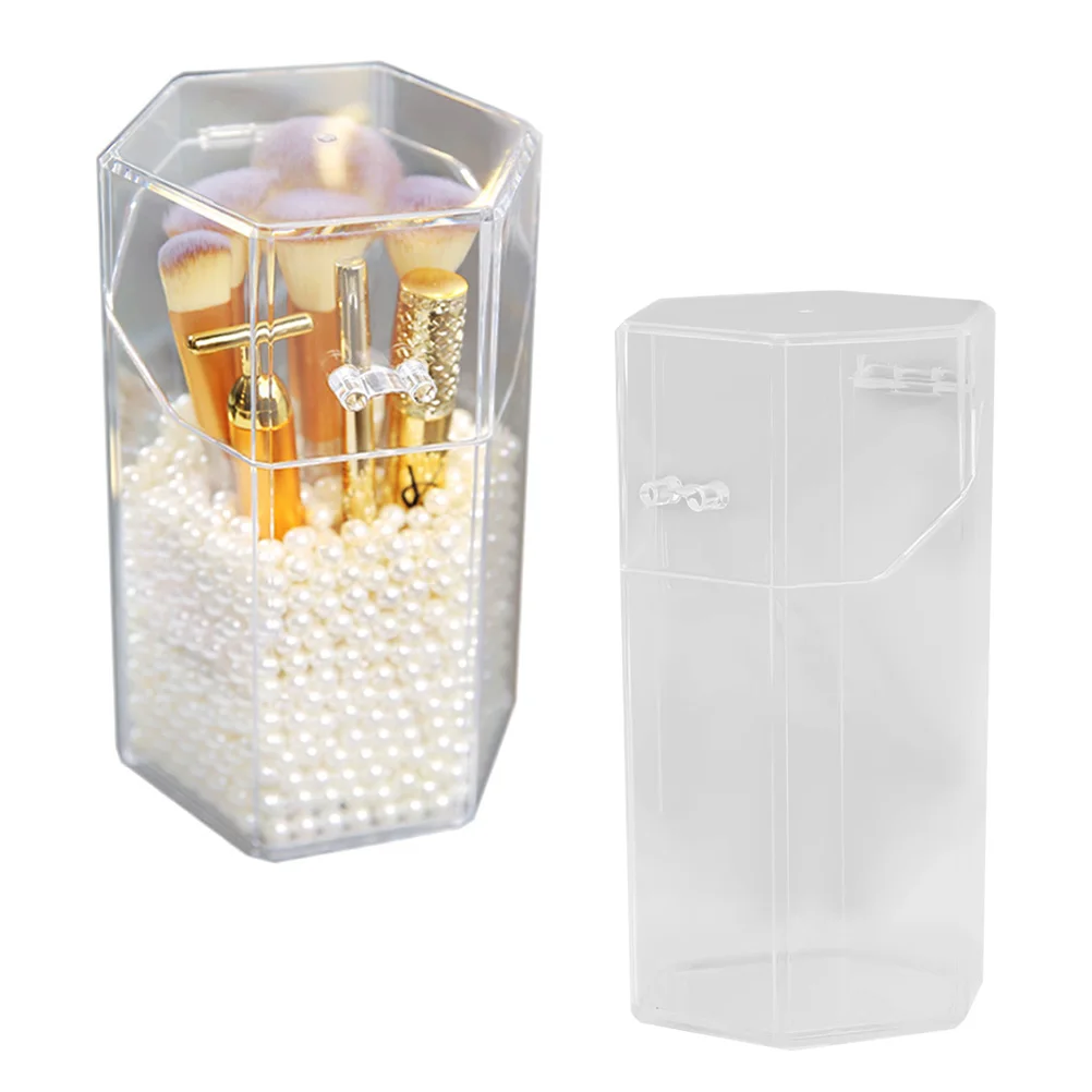 Makeup Brushes Holder Box Hexagon Transparent Empty Makeup Tools Holder Makeup Brush Cosmetic Container Organizer Display Rack Makeup Brushes Holder Box Hexagon Transparent Empty Makeup Tools Holder Makeup Brush Cosmetic Container Organizer Display Rack