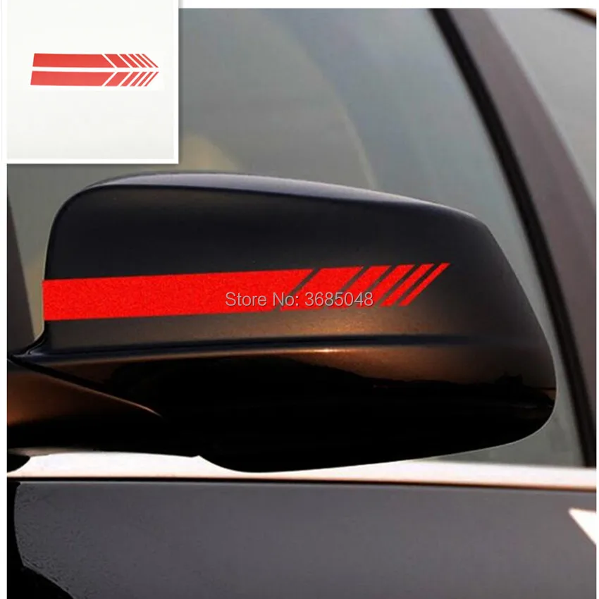 

Car Sticker Rearview Mirror Decal Stripe for ford focus mk2 polo clio 4 kia sportage fiat freemont 500l audi a4 opel corsa