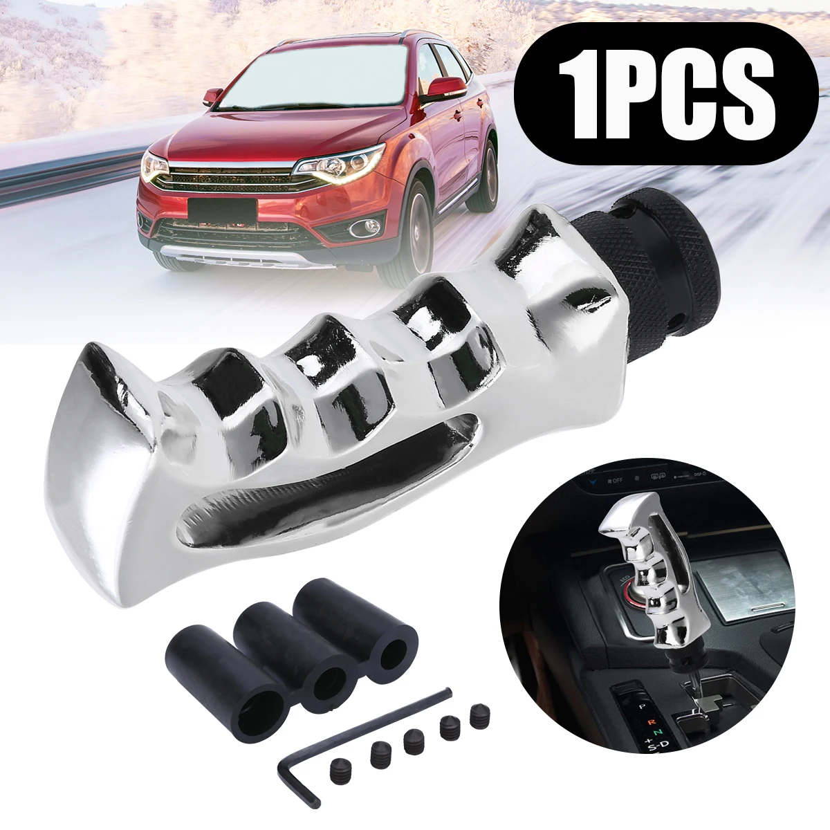 

Universal Replacement Parts Treyues 1 pc Pistol Grip Handle Manual Gear Stick Shift Knob Shifter Lever Silver