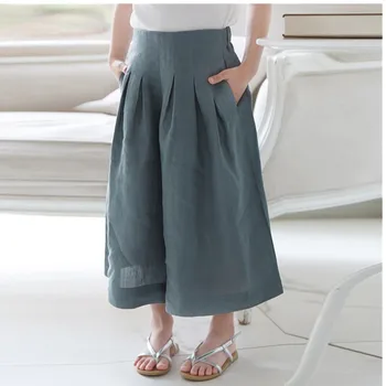 

Girl Wide Leg Pants Summer New Pattern Pure Nine Part Fashion Culotte