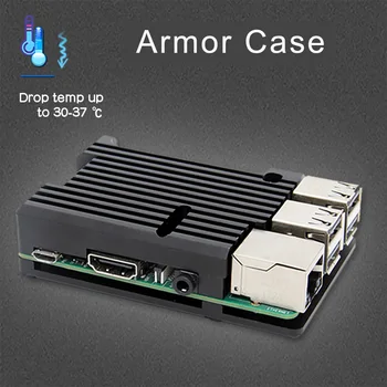 

Raspberry Pi Armor Case, Aluminium Case with Dual Fan Kit / Enclosure+Heatsink for Raspberry Pi 4 Model B / 3 Model B+Plus/3B