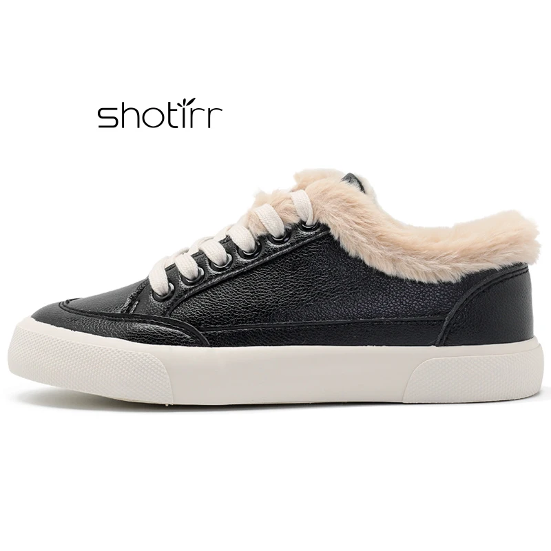 

Fashion Winter Vulcanized Women Shoes Plus Flock Comfortable And Warm Ladies Ankle Boots Outdoor Leisure Female Footwear