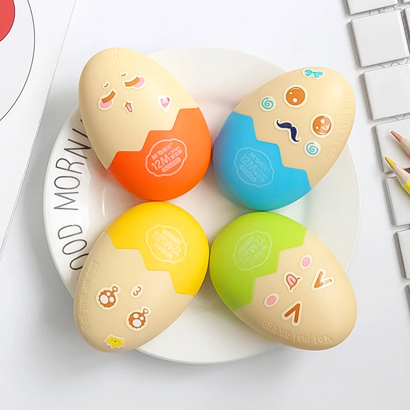 

NNRTS stationery morning light correction with enchanting series of cartoon students correction tape with 12m Egg white king