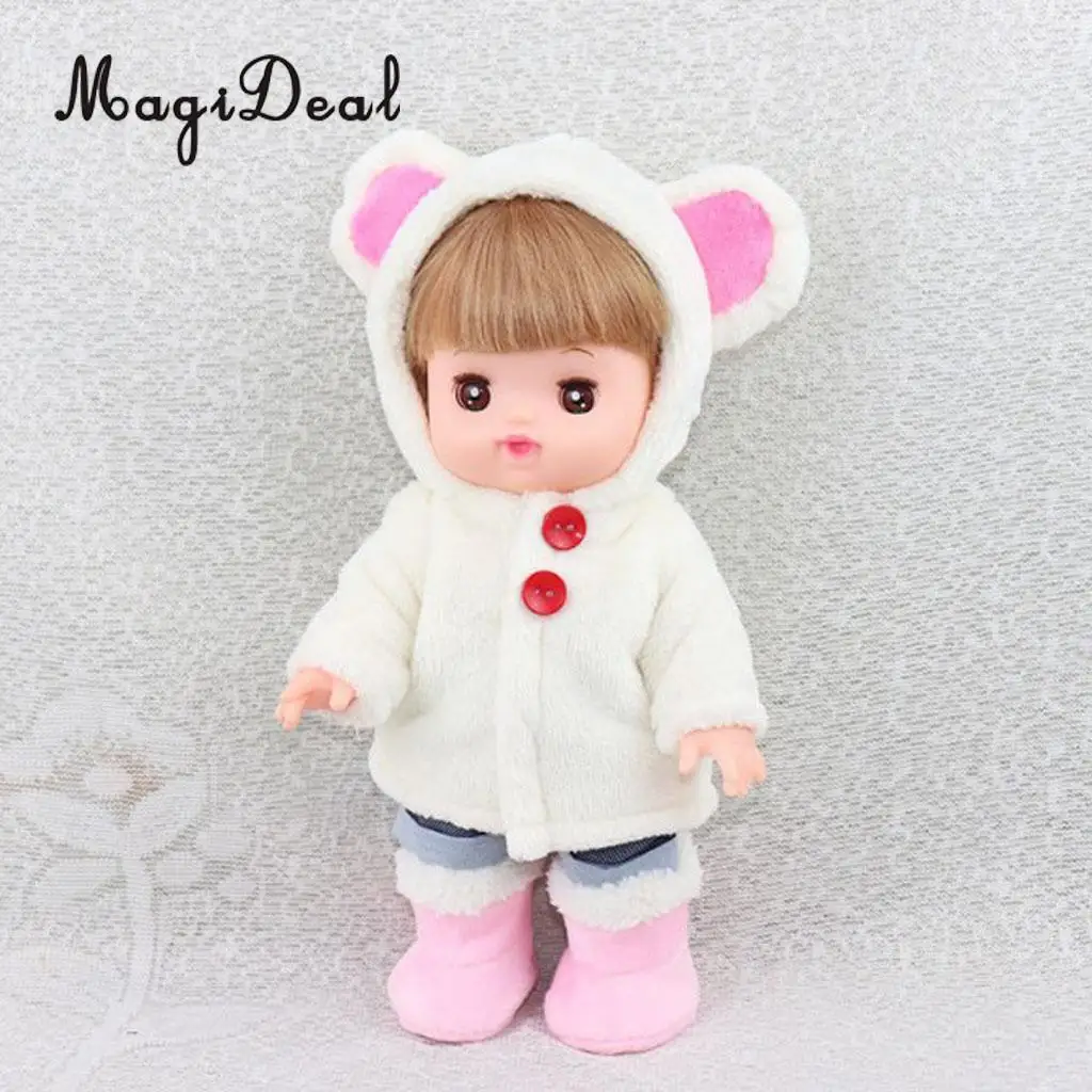 Милая плюшевая шляпа с ушками для 25 см Mellchan Baby Doll аксессуары одежды белая|Куклы| |