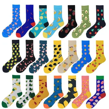 

PEONFLY Harajuku Cute Banana Avocado Pineapple Novelty Socks Men Kawaii Fresh Fruit Happy Socks Plant Funny Chaussette Homme