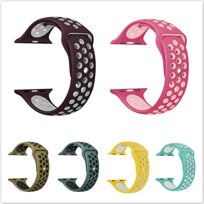 

Silicon Sports Colorful wrist Band for Apple Watch 38mm 42mm 40mm 44mm Black/Volt Bracelet Series 3&2&1 iwatch 4 Strap
