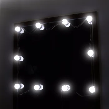 

10 LED Bulb Vanity Makeup Mirror Cold Light LED Vanity Mirror Lamp Kit Lens Headlight Hollywood Style Dresser Lamp Accessory