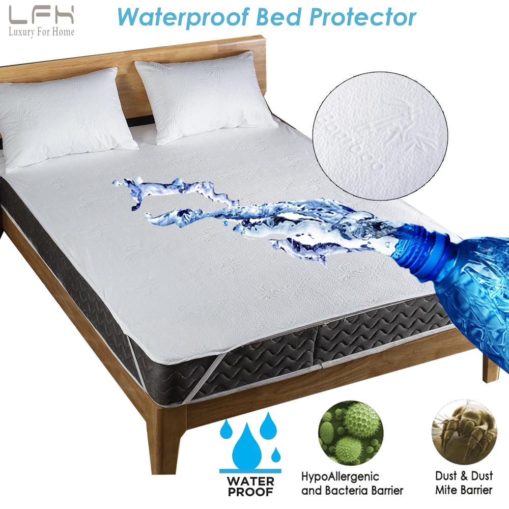 

LFH Bamboo Bed Sheet Waterproof Protect Bed and Mattress Anti Mites Mattress Cover Patient Baby Bed Wetting Poppy Training Use