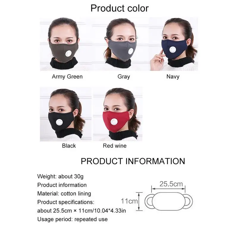 PM2.5 дыхательный клапан Велоспорт холодная все включено Маска Наушники маска